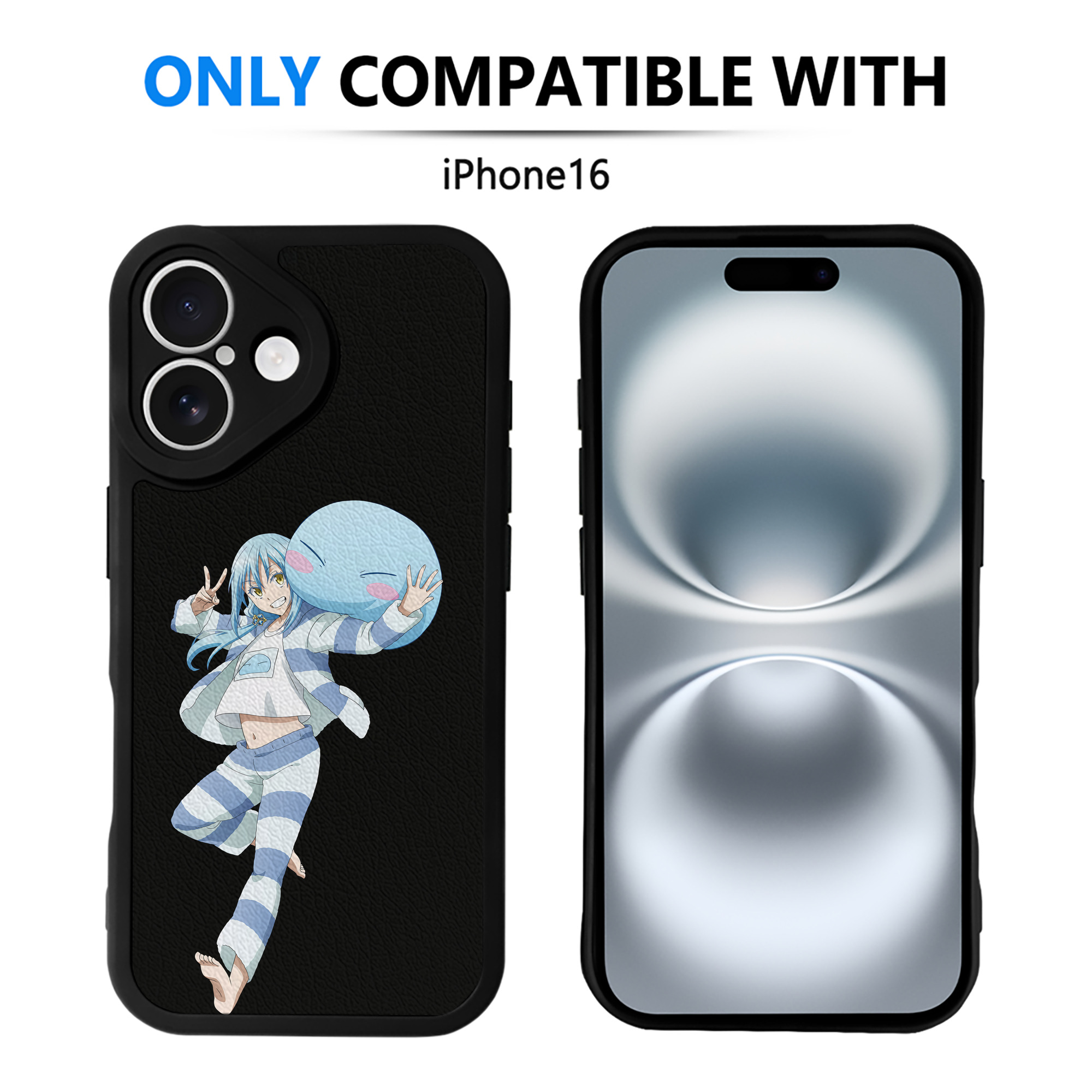 （画像用） 転スラ Regarding Reincarnated to Slime 【iPhone 16シリーズ対応】シリコンスマホケース（レザー調） 材質：シリコン